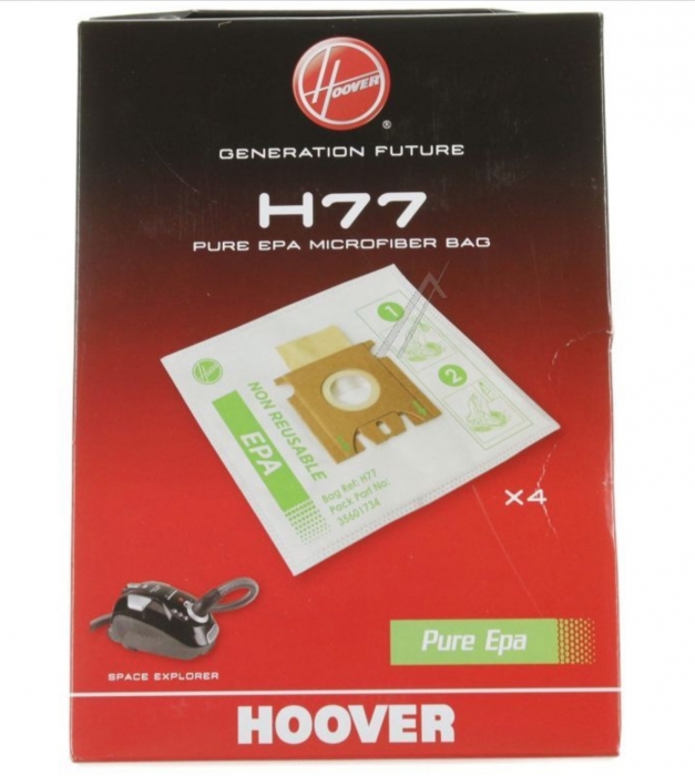 Lote de 4 bolsas originales HOOVER para aspiradora SPACE EXPLORER